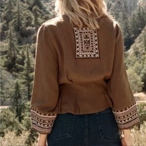 DOEN Priere Silk Noil Wrap Blouse